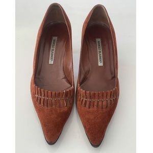 Manolo Blahnik Ckalki Chocol Heels